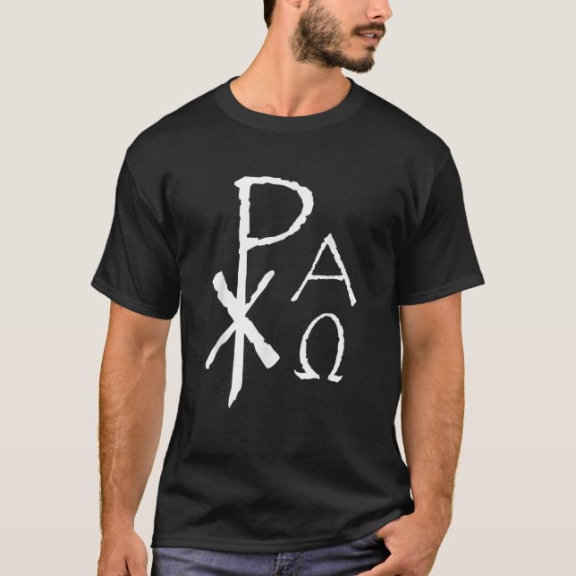 Chi Rho Christian Symbol Pax Christi Bekräftelse T Shirt (Framsida)