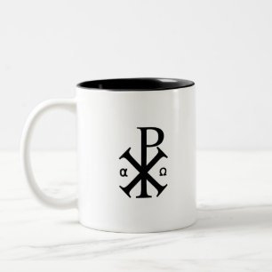 Chi Rho Christian Symbol Två-Tonad Mugg