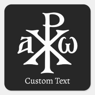 Chi Rho Christogram Fyrkantigt Klistermärke