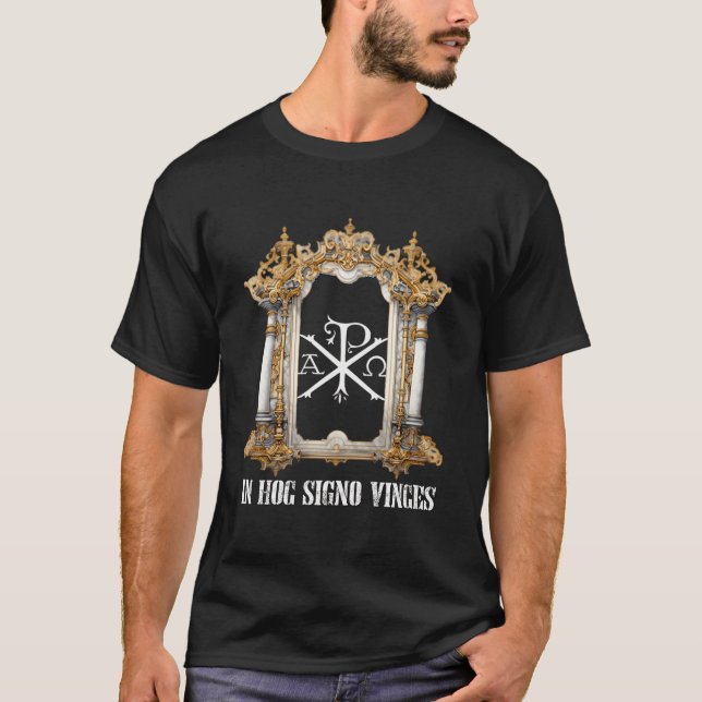 Chi Rho Christogram katolik T Shirt (Framsida)