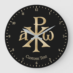 Chi Rho Christogram Wall Clock Stor Klocka