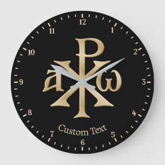 Chi Rho Christogram Wall Clock Stor Klocka
