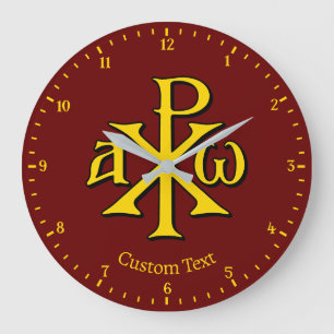 Chi Rho Christogram Wall Clock Stor Klocka