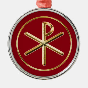 Chi-Rho-glöd Julgransprydnad Metall