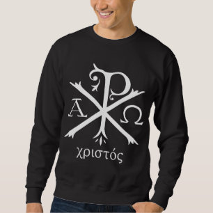 Chi Rho Jesus Kristus Christian Ancient Monogram Lång Ärmad Tröja
