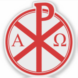 Chi-Rho-korset - v4 (röd) Klistermärken
