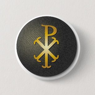 Chi-Rho (symbol av den Jesus Kristus) Knapp