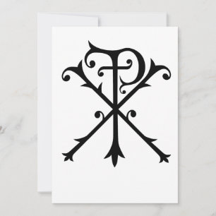 Chi Rho Symbol of Kristus Christian Inspirational Inbjudningar