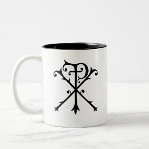 Chi Rho Symbol of Kristus Christian Inspirational Två-Tonad Mugg
