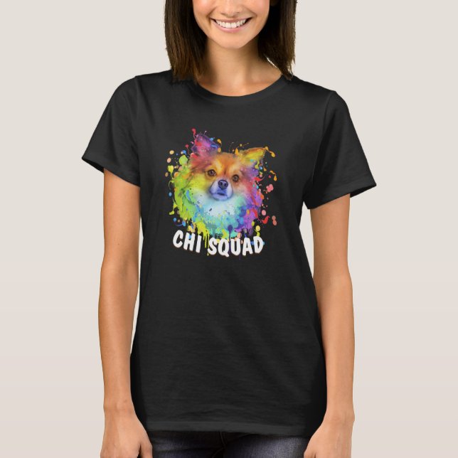 Chi Squad Chihuahua Fur Mom Chiwawa Fur Dad Animal T Shirt (Framsida)