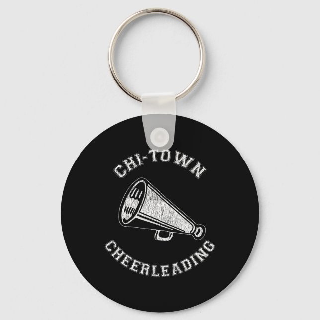 Chi-town Cheer Distressed Retro 90-tals Cheerleade Nyckelring (Framsida)