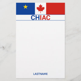 Chiac Acadian Canadian Flagga Personalize Brevpapper