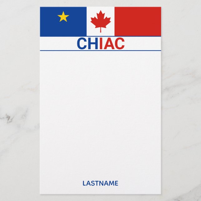 Chiac Acadian Canadian Flagga Personalize Brevpapper (Framsida)