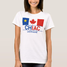 Chiac Acadian Canadian Flagga Personalize T-Shirt