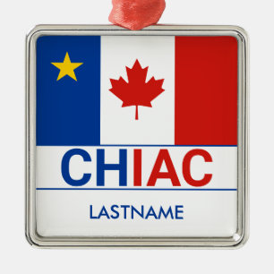 Chiac Acadikanadensisk Flagga personalize Julgransprydnad Metall