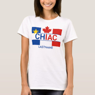 Chiac Acadiska Canadian Flagga Personalize T-Shirt