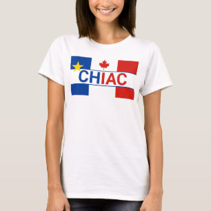 Chiac Acadiska Fransk Canadian Flagga T Shirt