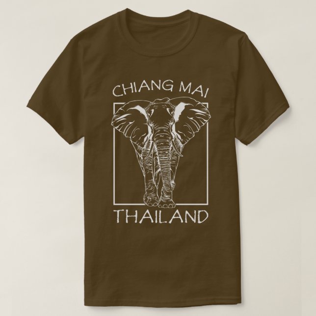 Chiang Mai Chiengmai Thailand Elephant Tropik Tra T Shirt (Design framsida)