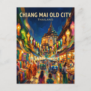 Chiang Mai Gamla Stad Thailand Vykort
