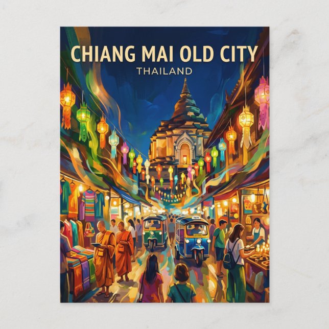 Chiang Mai Gamla Stad Thailand Vykort (Framsida)