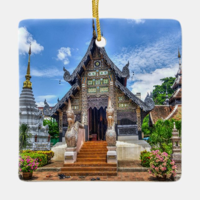 chiang mai temple julgransprydnad keramik (Framsida)