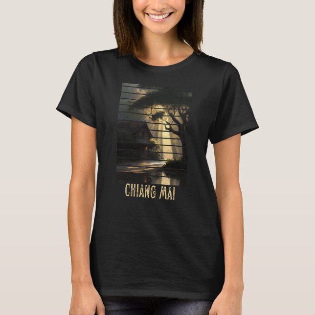 Chiang Mai Thailand Backpackaging och Digital Noma T Shirt (Framsida)