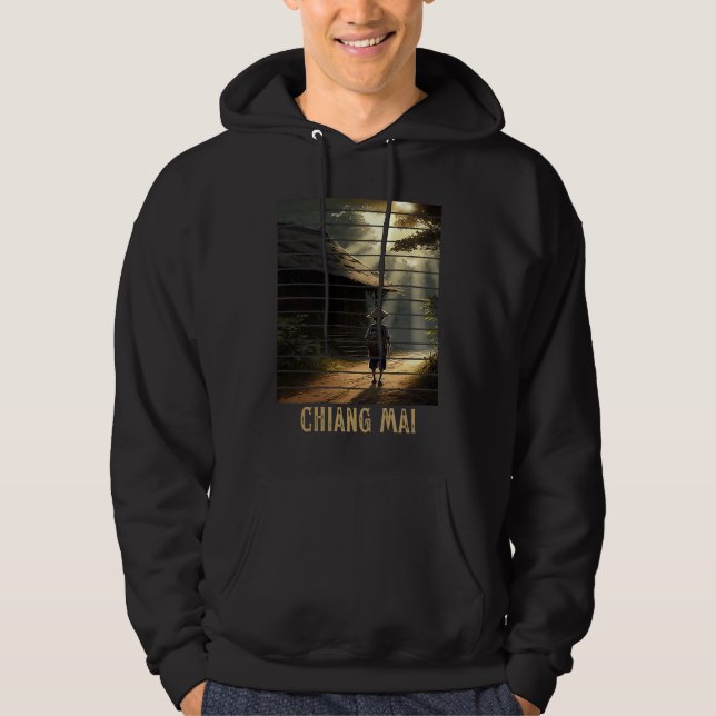 Chiang Mai Thailand, Backpacking and Digital Nomad Hoodie (Framsida)