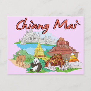 Chiang Mai, Thailand Berömd Travel Vykort