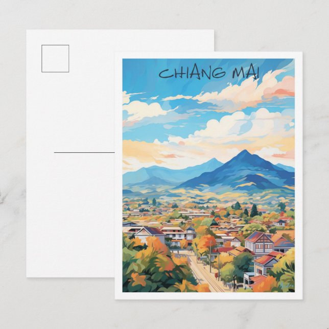 Chiang Mai Thailand Konst Resa  Vykort (Fram/baksida)