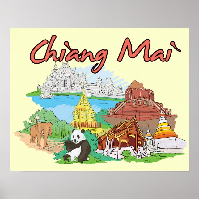 Chiang Mai, Thailand Poster (Framsidan)