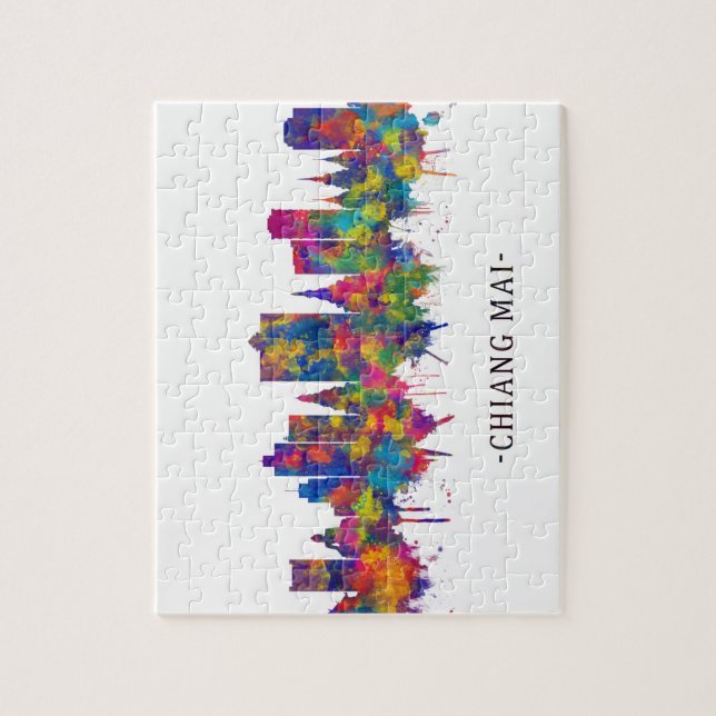 Chiang Mai Thailand Skyline Pussel (Vertikal)