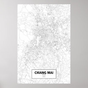 Chiang Mai Thailand (svarten på vit) Poster