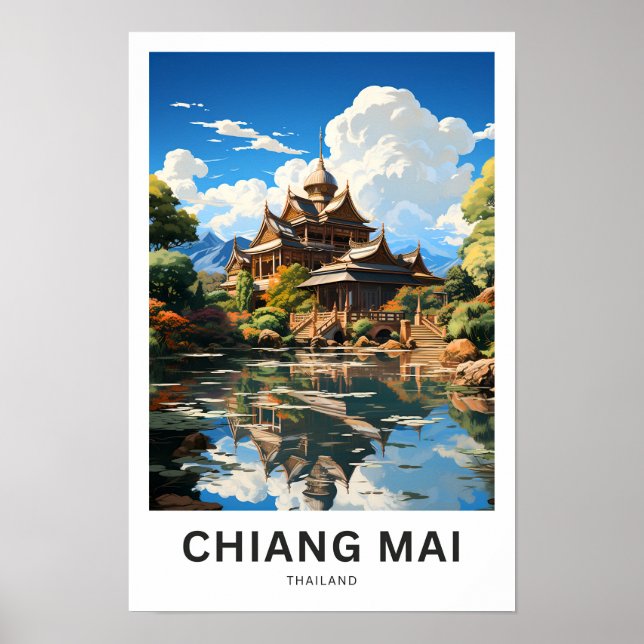 Chiang Mai Thailand Travel Skriv ut Poster (Framsidan)
