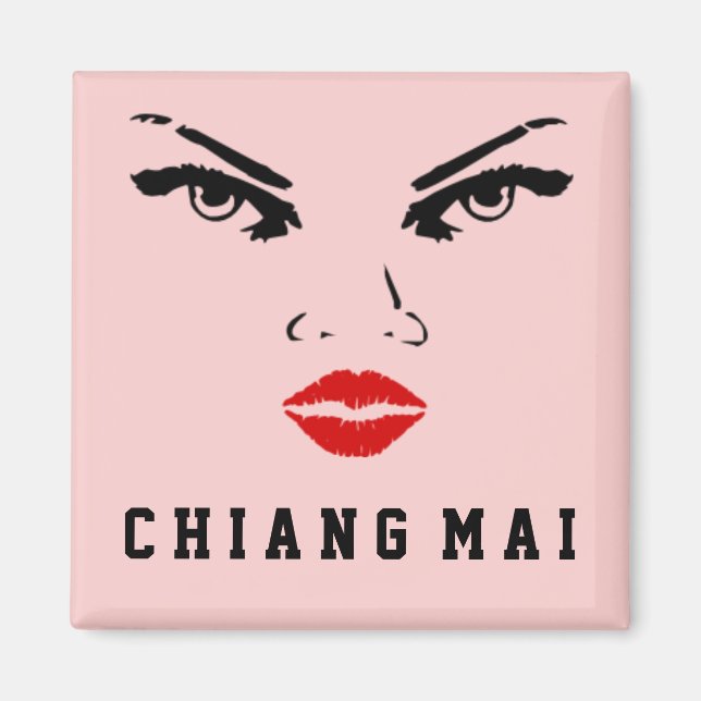 Chiang Mai, Thailand Woman Magnet (Framsidan)