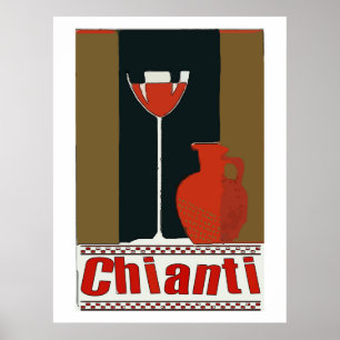 Chianti vin och röd flaska poster