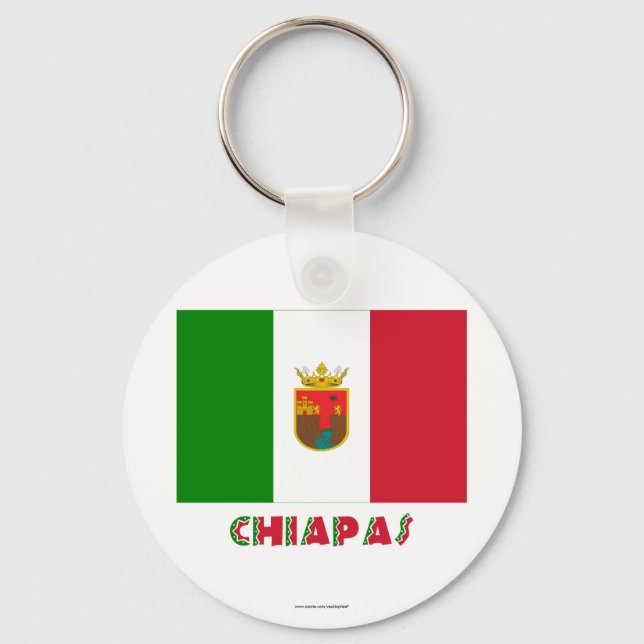 Chiapas Onofficiell Flagga Nyckelring (Framsida)
