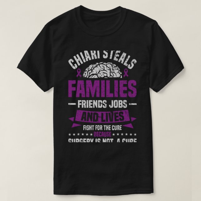 Chiari Malformation Awareness Family Warrior Purpl T Shirt (Design framsida)