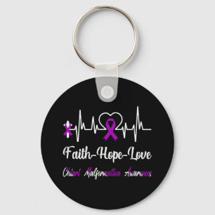 Chiari Malformation Awareness Heartslag Christian Nyckelring