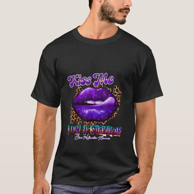Chiari Malformation Awareness Kiss Me jag är Survi T Shirt (Framsida)