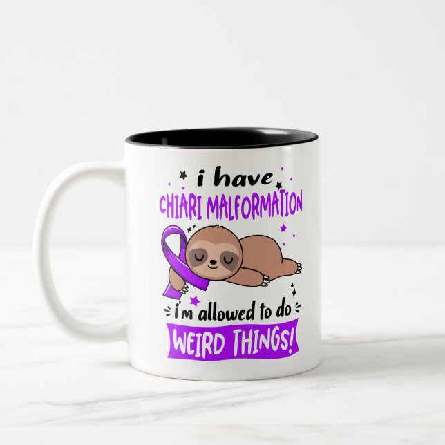 Chiari Malformation Awareness Month Ribbon Gifts Två-Tonad Mugg (Vänster)
