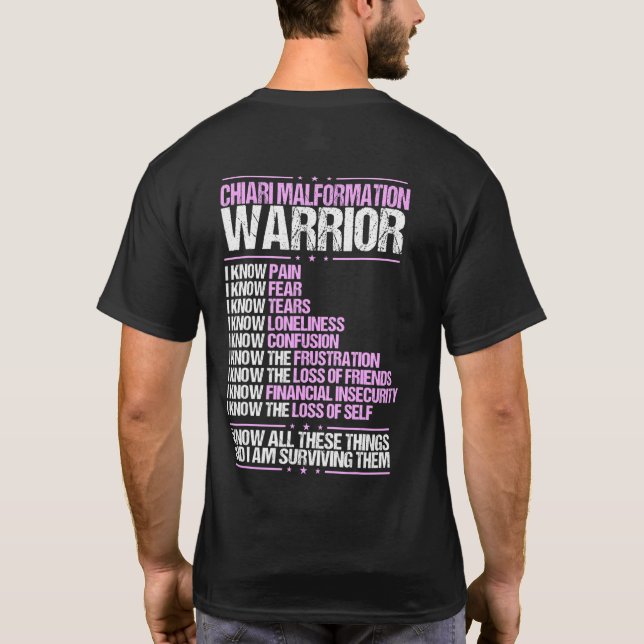 Chiari Malformation Awareness Pain Survivor Lila T Shirt (Baksida)