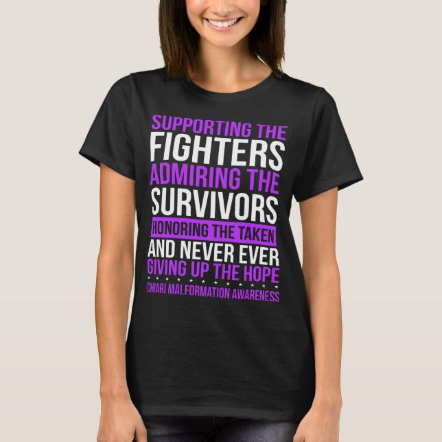Chiari Malformation Chiari Survivor Ribbon T Shirt (Framsida)