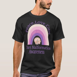 Chiari Malformation Peace Kärlek Cure Awareness  T Shirt