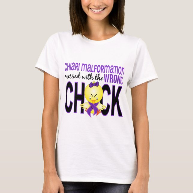 Chiari Malformation röra med den fla chicken Tee Shirt (Framsida)