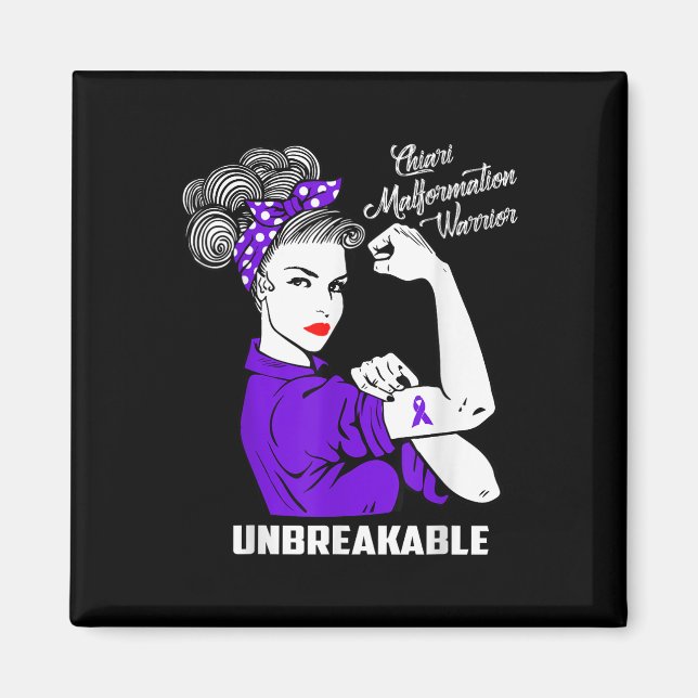 Chiari Malformation Warrior Unnedbrytable Shirt Aw Magnet (Framsidan)