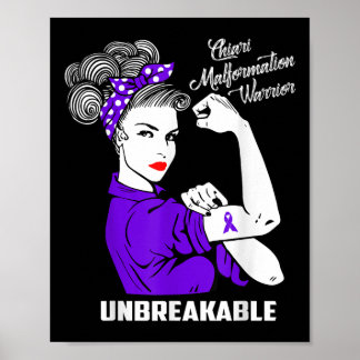 Chiari Malformation Warrior Unnedbrytable Shirt Aw Poster