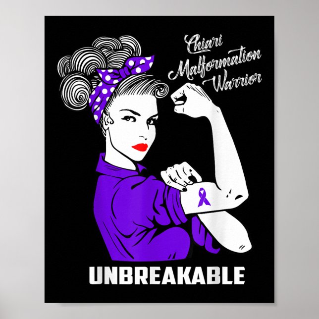 Chiari Malformation Warrior Unnedbrytable Shirt Aw Poster (Framsidan)