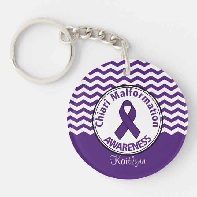 Chiari MalformationAwarness Monogram Keychain (Framsidan)