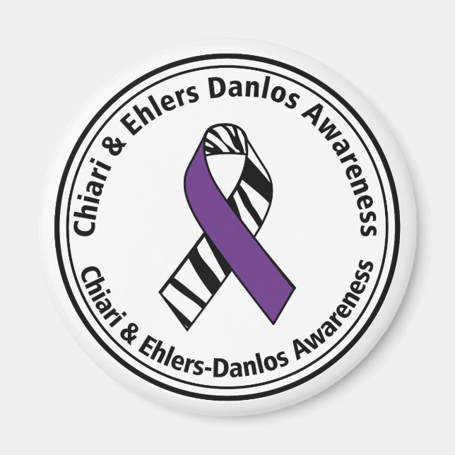 Chiari och EDS Zebra Rand Ribbon Magnet (Framsidan)