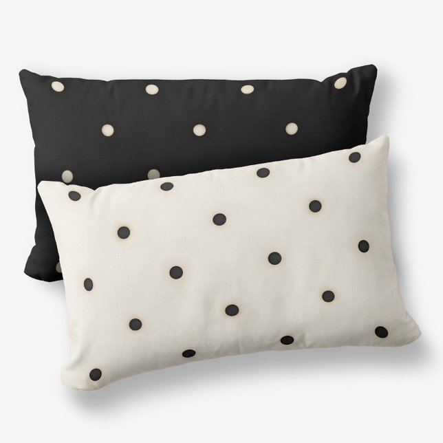 Chiaroscuro Polka dots Reversible 2-Sided Lumbarkudde (Flip the pillow for a different look)